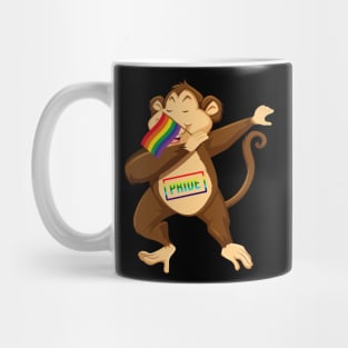 Funny Monkey Dabbing Pride LGBT Gay Be Lesbian Mug